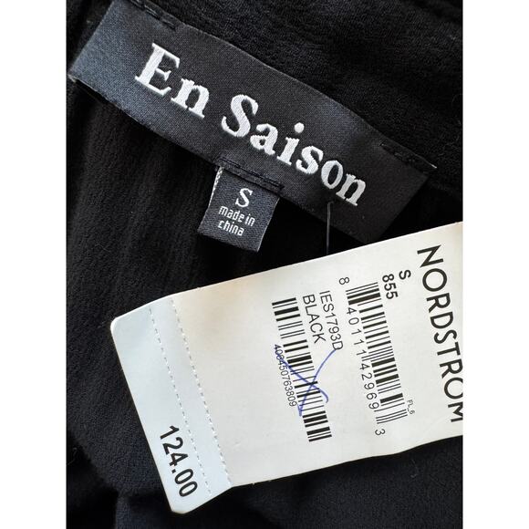 New EN SAISON ANTHROPOLOGIE Women's Black Tiered Mini Dress Size S - Picture 4 of 5